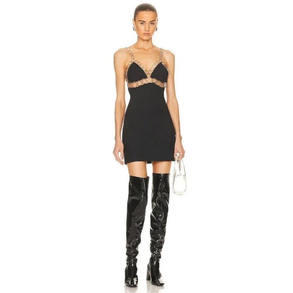 COPERNI Ring Embroidered Dress in Black Mini Cut out Cocktail dress NWT size 10